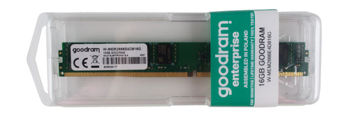 Memory RAM 1x 16GB GoodRAM ECC UNBUFFERED DDR4 2Rx8 2666MHZ PC4-21300 UDIMM | W-MEM2666E4D816G