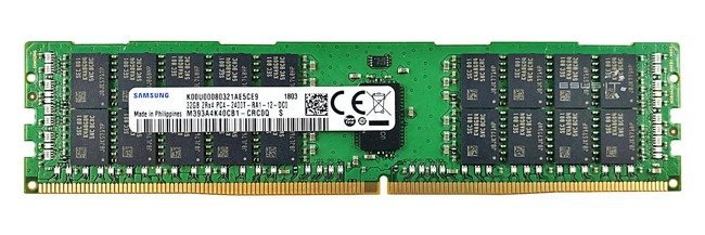 Memory RAM 1x 32GB Samsung ECC REGISTERED DDR4 2Rx4 2400MHz PC4-19200 RDIMM | M393A4K40CB1-CRC