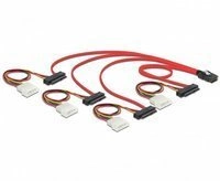 Delock Cable (83146) mini SAS SFF-8087 | 4 x SAS SFF-8482 + power, 1m. | 83146